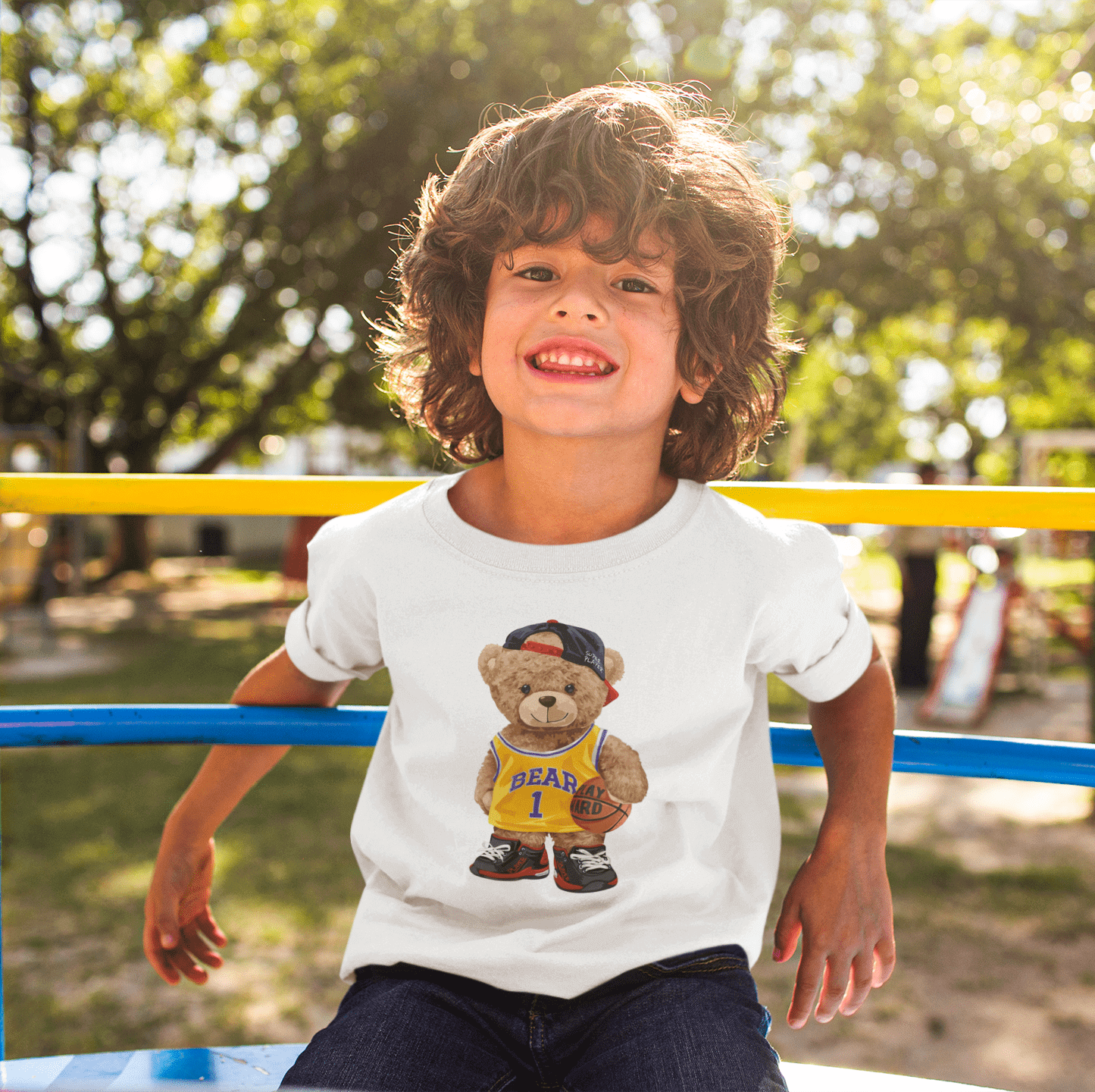 Eco Friendly Lakers Bear Kids T shirt
