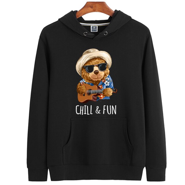 Eco Friendly Chill Fun Bear Hoodie