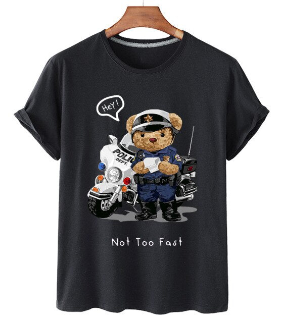 Eco-Friendly Police Officer Bear T-shirt