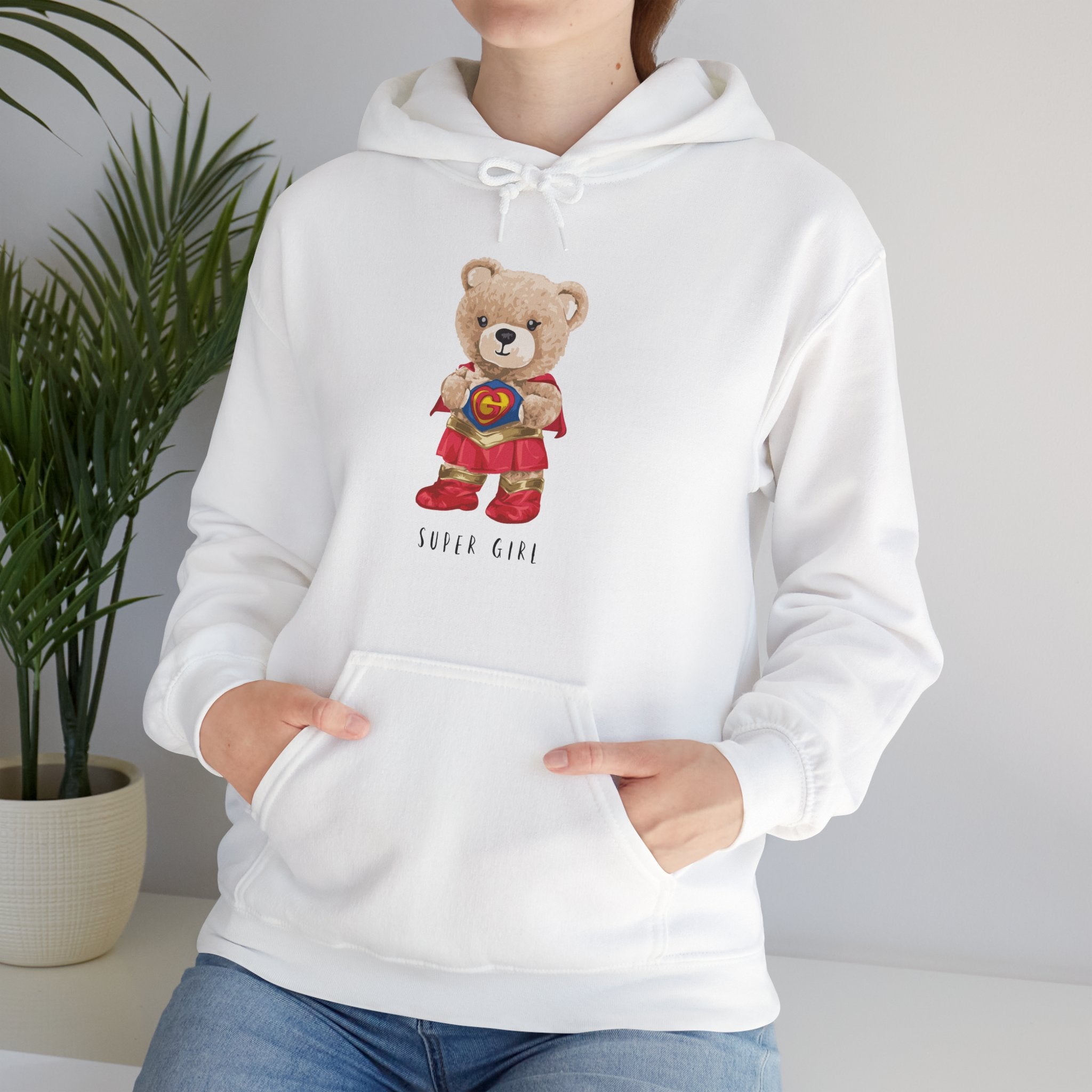 Eco-Friendly Super Girl Bear Hoodie