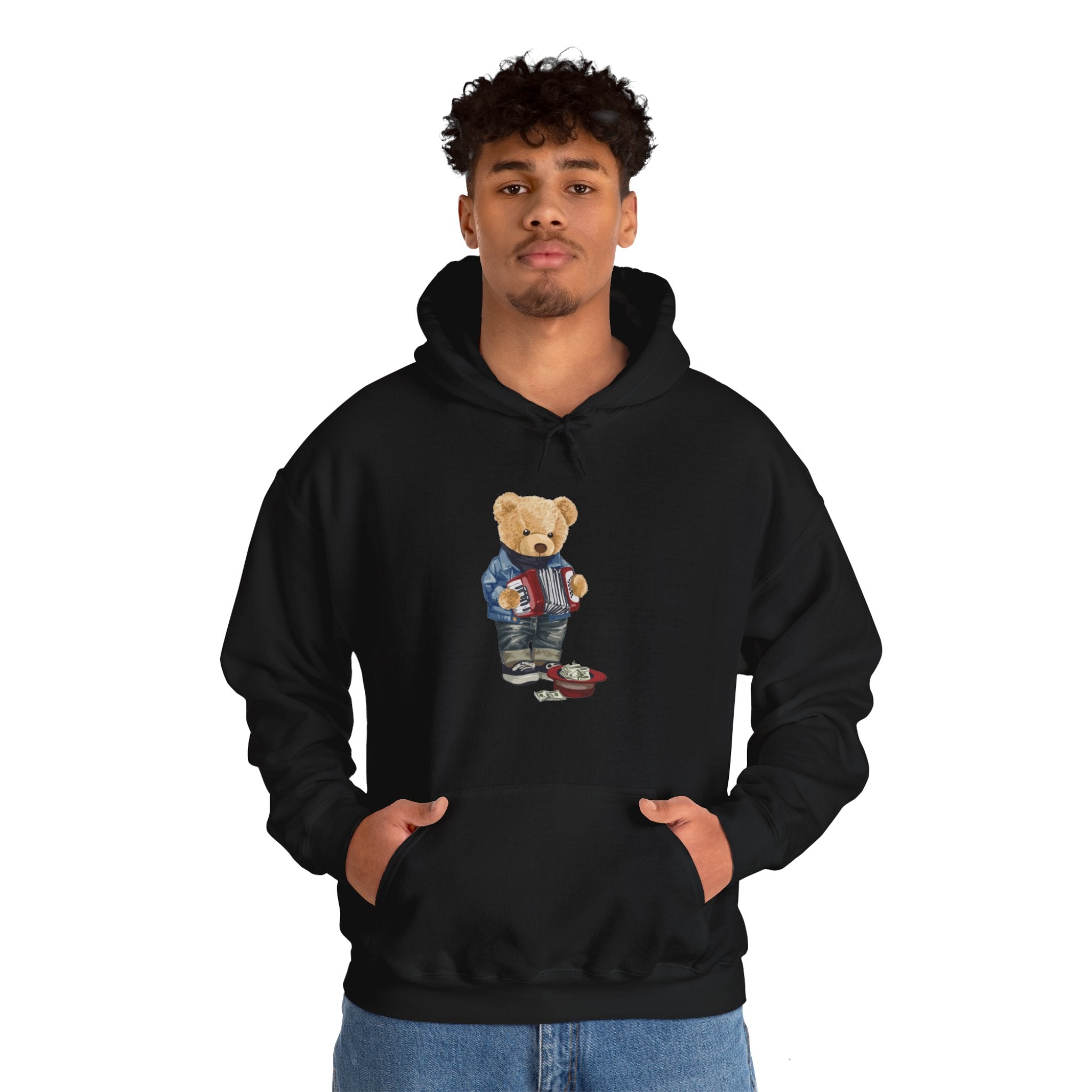 Eco-Friendly Street Accordion Bear Hoodie