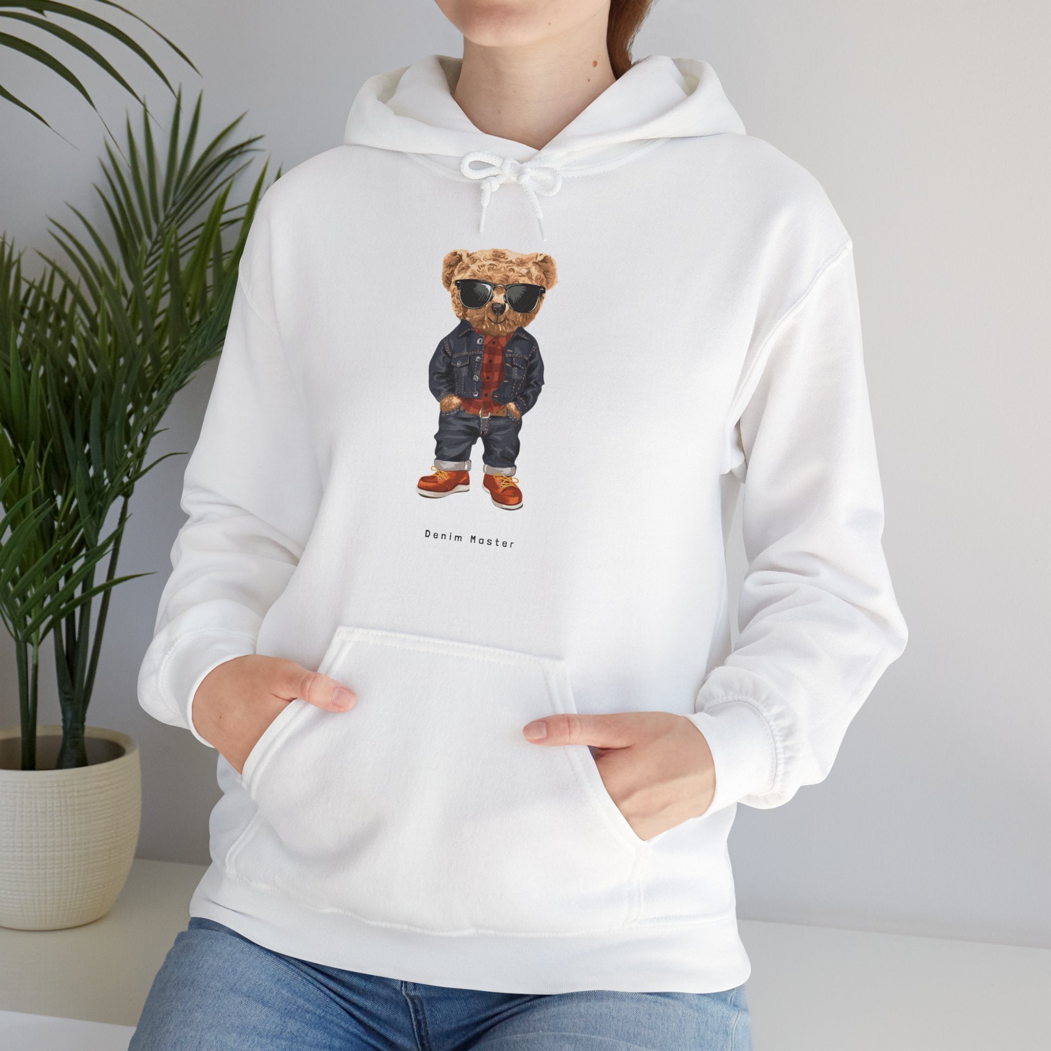 Eco-Friendly Denim Monster Bear Hoodie