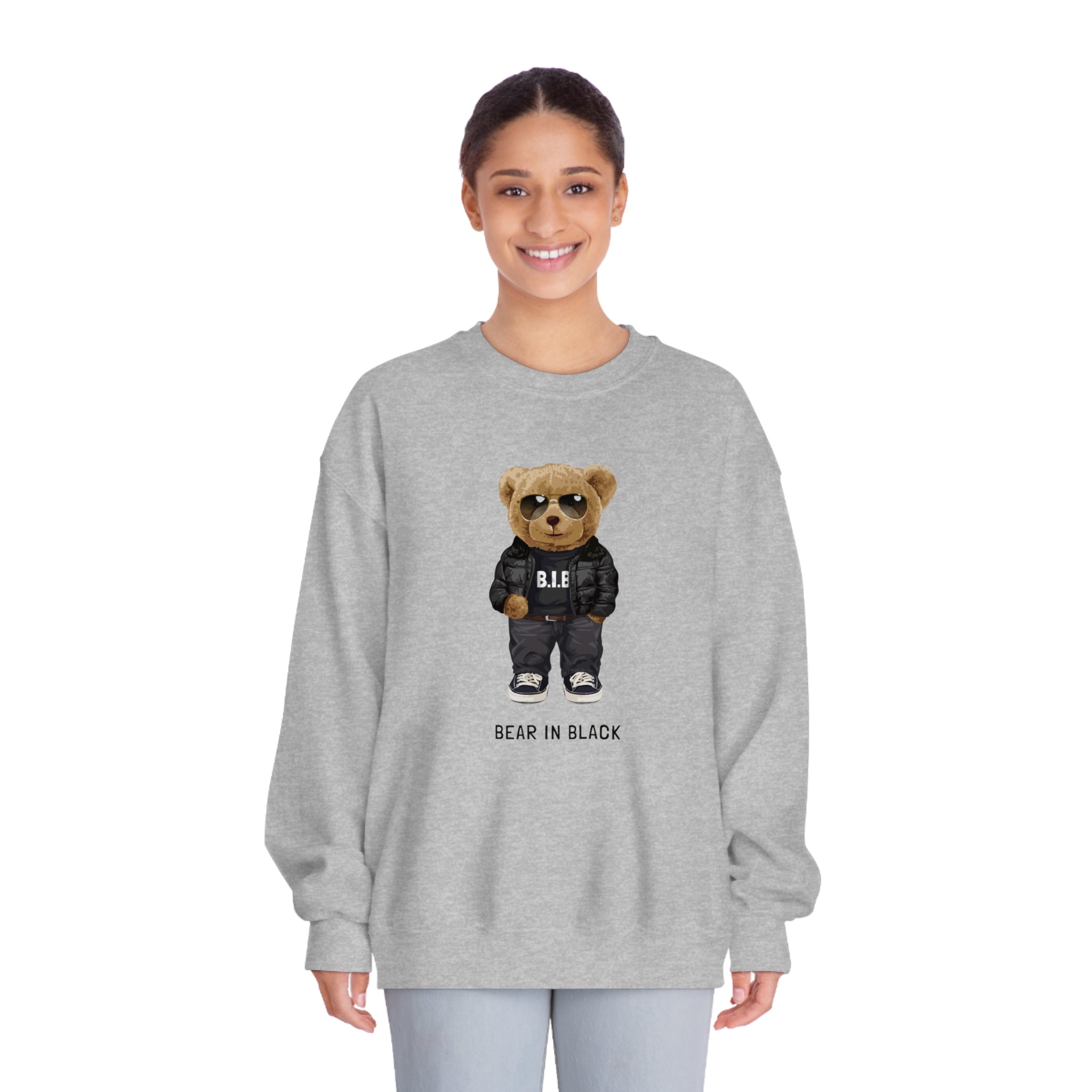 Eco-Friendly Bear in Black Pullover