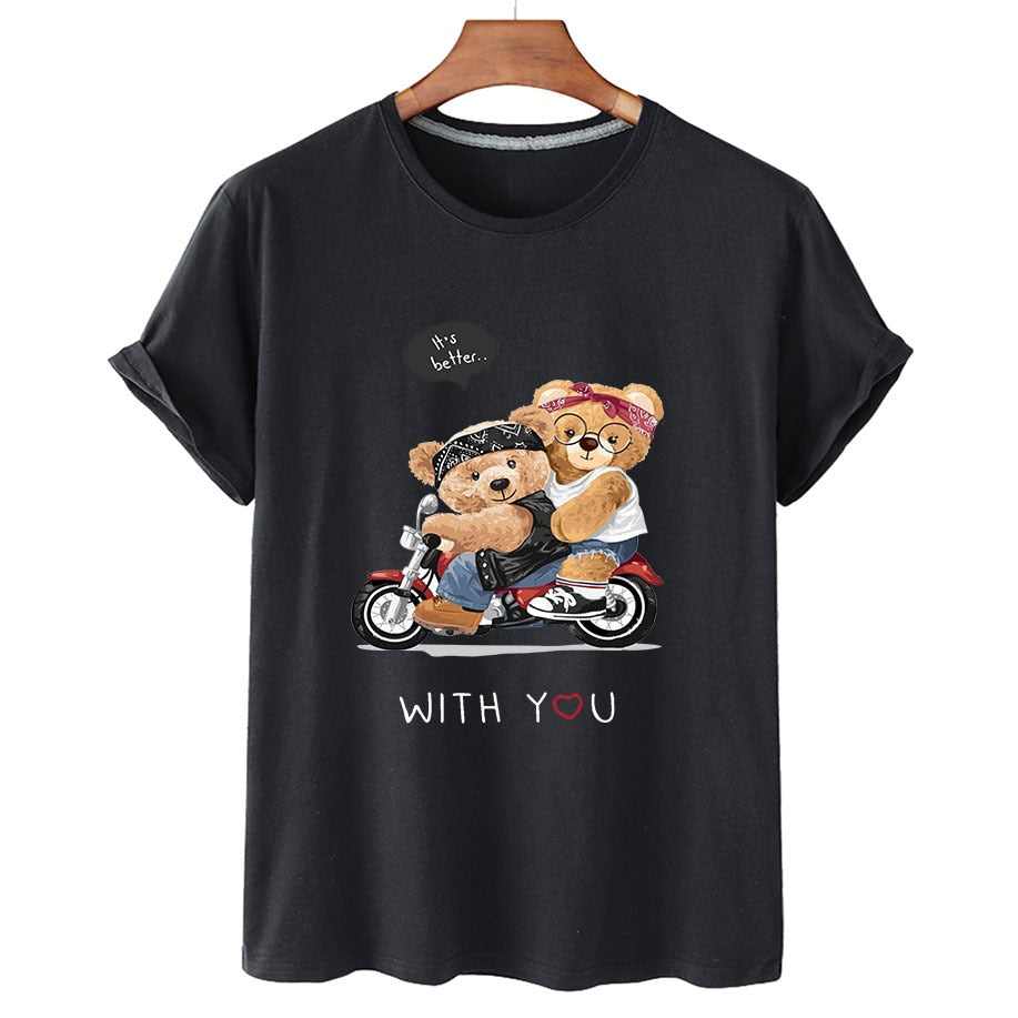 Eco-Friendly Motorbike Rockers Bear T-shirt