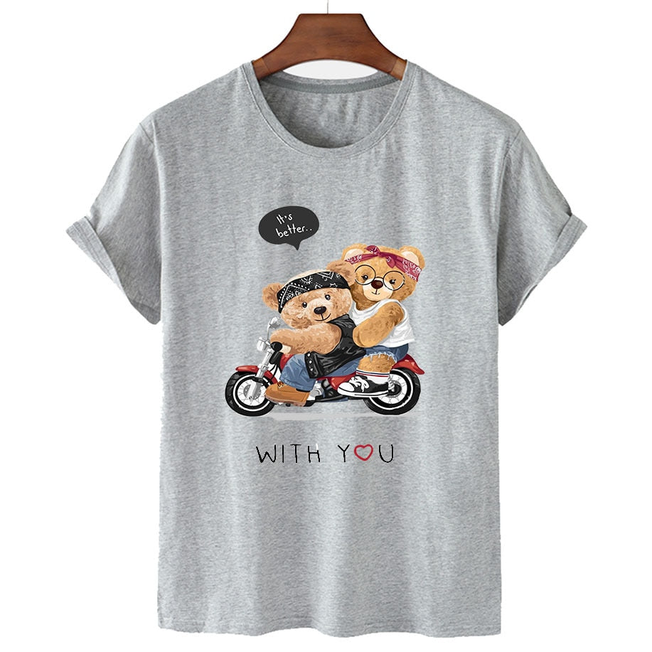 Eco-Friendly Motorbike Rockers Bear T-shirt