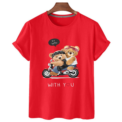 Eco-Friendly Motorbike Rockers Bear T-shirt