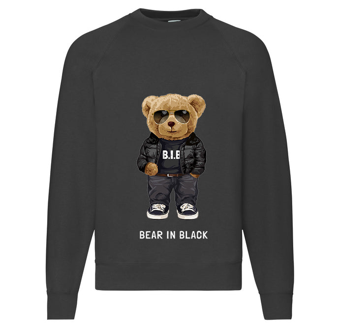 Eco-Friendly Bear in Black Pullover