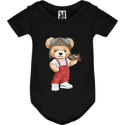 Eco-Friendly Pilot Bear Baby Bodysuit
