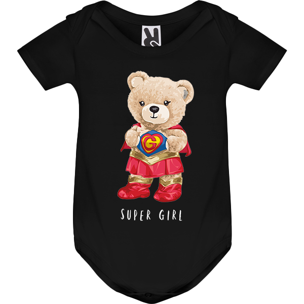 Eco-Friendly Supergirl Bear Baby Bodysuit