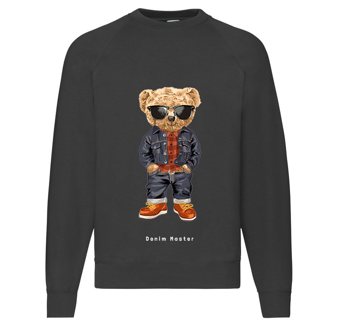 Eco-Friendly Denim Monster Bear Pullover