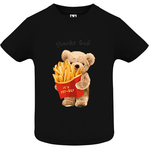 Eco-Friendly French Fries Bear Baby T-shirt