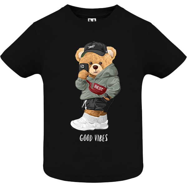 Eco-Friendly Good Vibes Bear Baby T-shirt