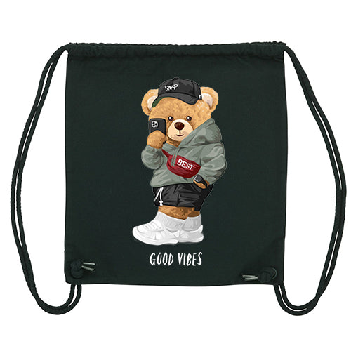 Eco-Friendly Good Vibes Bear Gym Bag