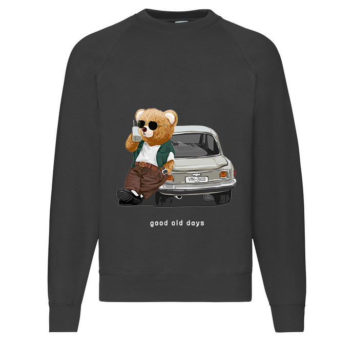 Eco-Friendly Retro Car Bear Pullover