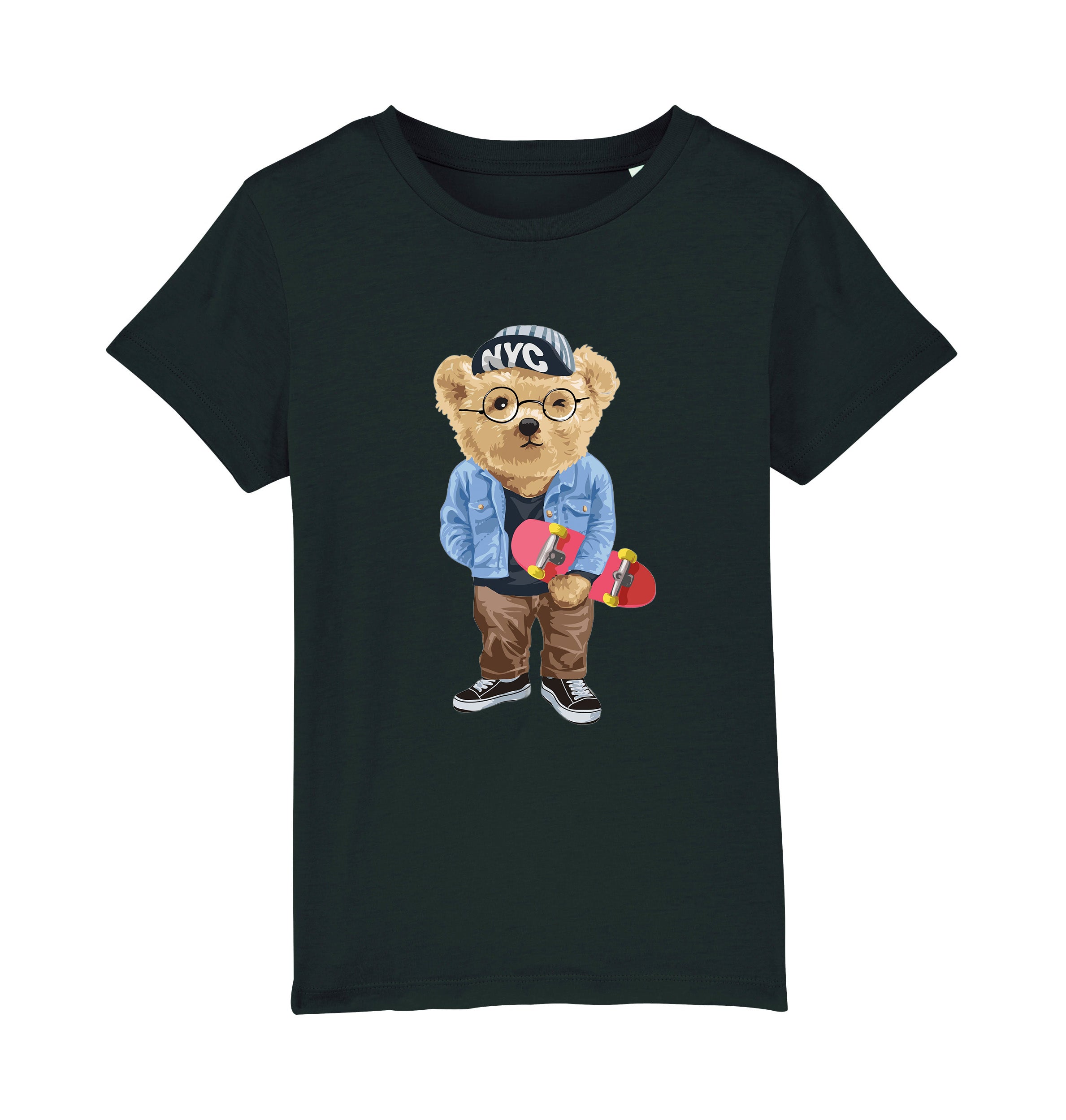 Eco-Friendly Skateboard Bear Kids T-shirt