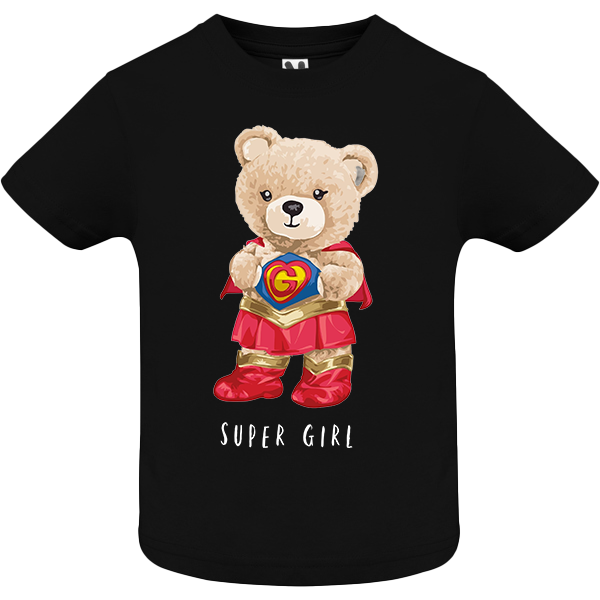 Eco-Friendly Super Girl Bear Baby T-shirt