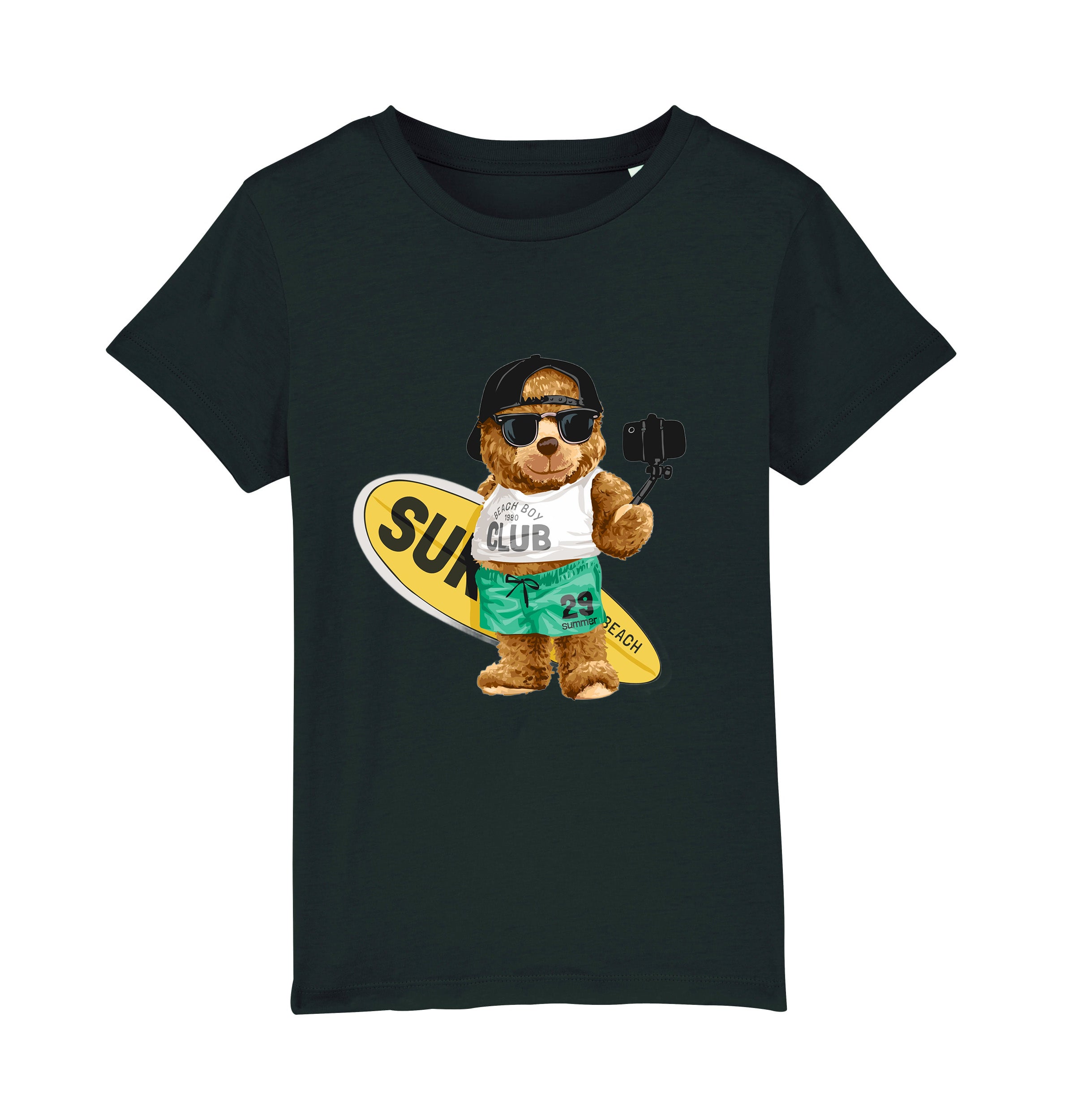 Eco-Friendly Surf Bear Kids T-shirt