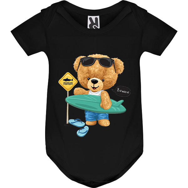 Eco-Friendly Surf Bear Baby Bodysuit
