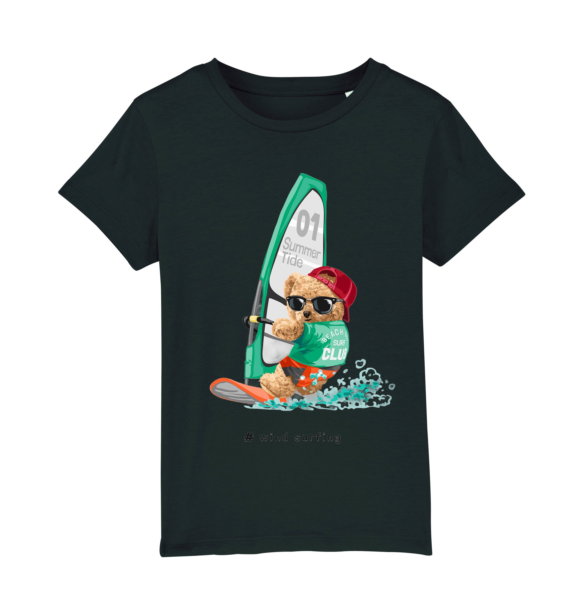 Eco-Friendly Surf Jet Bear Kids T-shirt