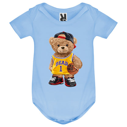 Eco-Friendly Lakers Bear Baby Bodysuit