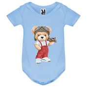 Eco-Friendly Pilot Bear Baby Bodysuit