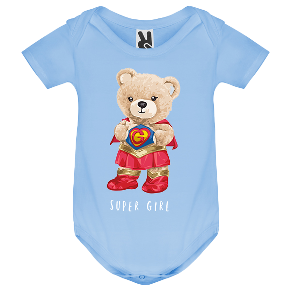 Eco-Friendly Supergirl Bear Baby Bodysuit