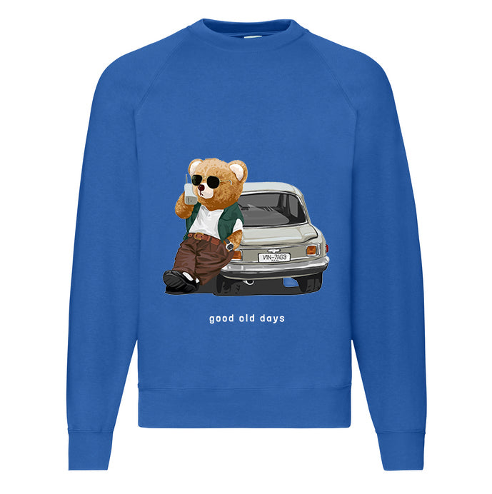Eco-Friendly Retro Car Bear Pullover
