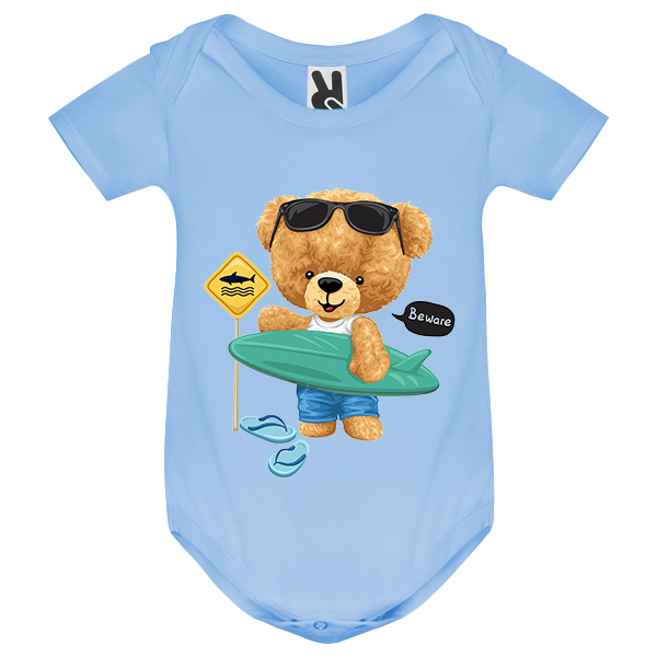 Eco-Friendly Surf Bear Baby Bodysuit