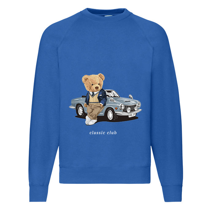 Eco-Friendly Vintage Car Bear Pullover
