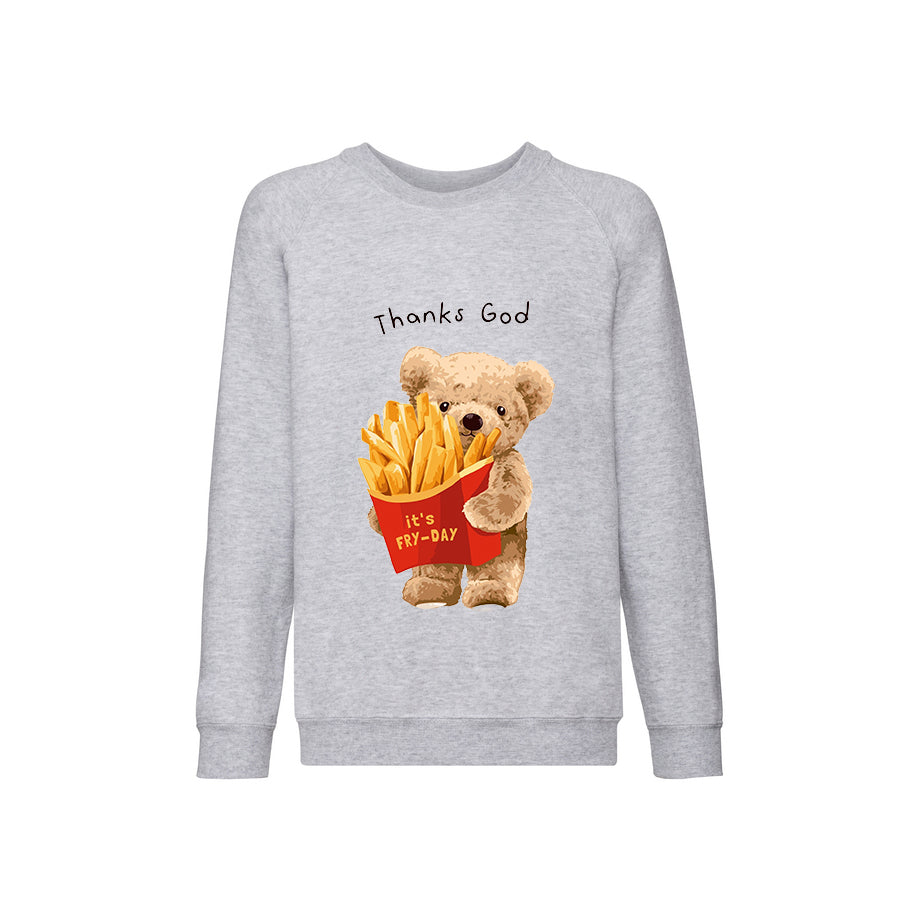 Eco-Friendly French Fries Bear Kids Sweater