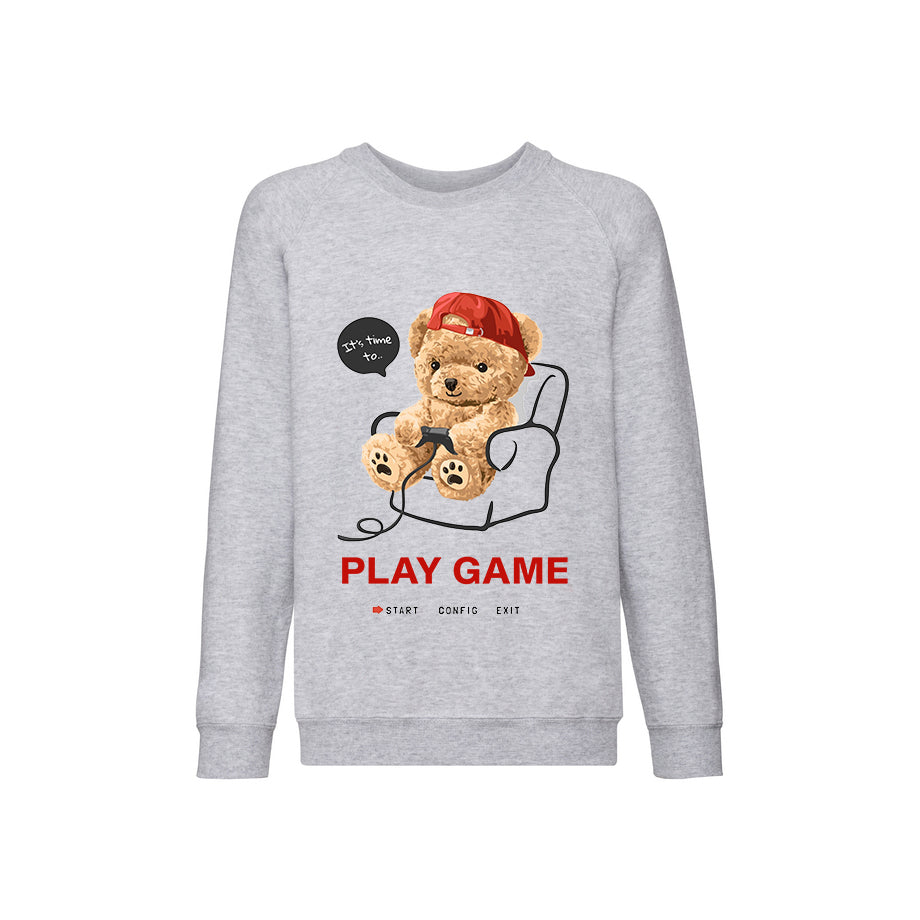 Eco-Friendly Gamer Bear Kids Sweater