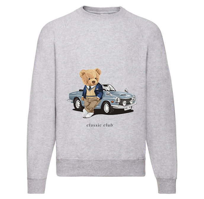 Eco-Friendly Vintage Car Bear Pullover