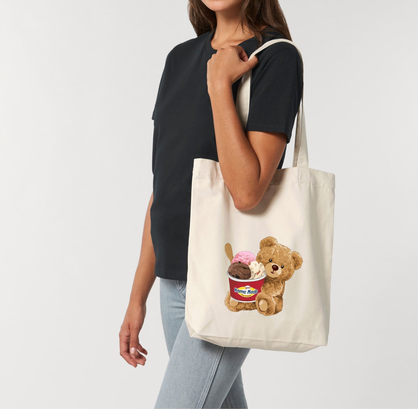 Eco-Friendly Ice Cream Bear Tote Bag