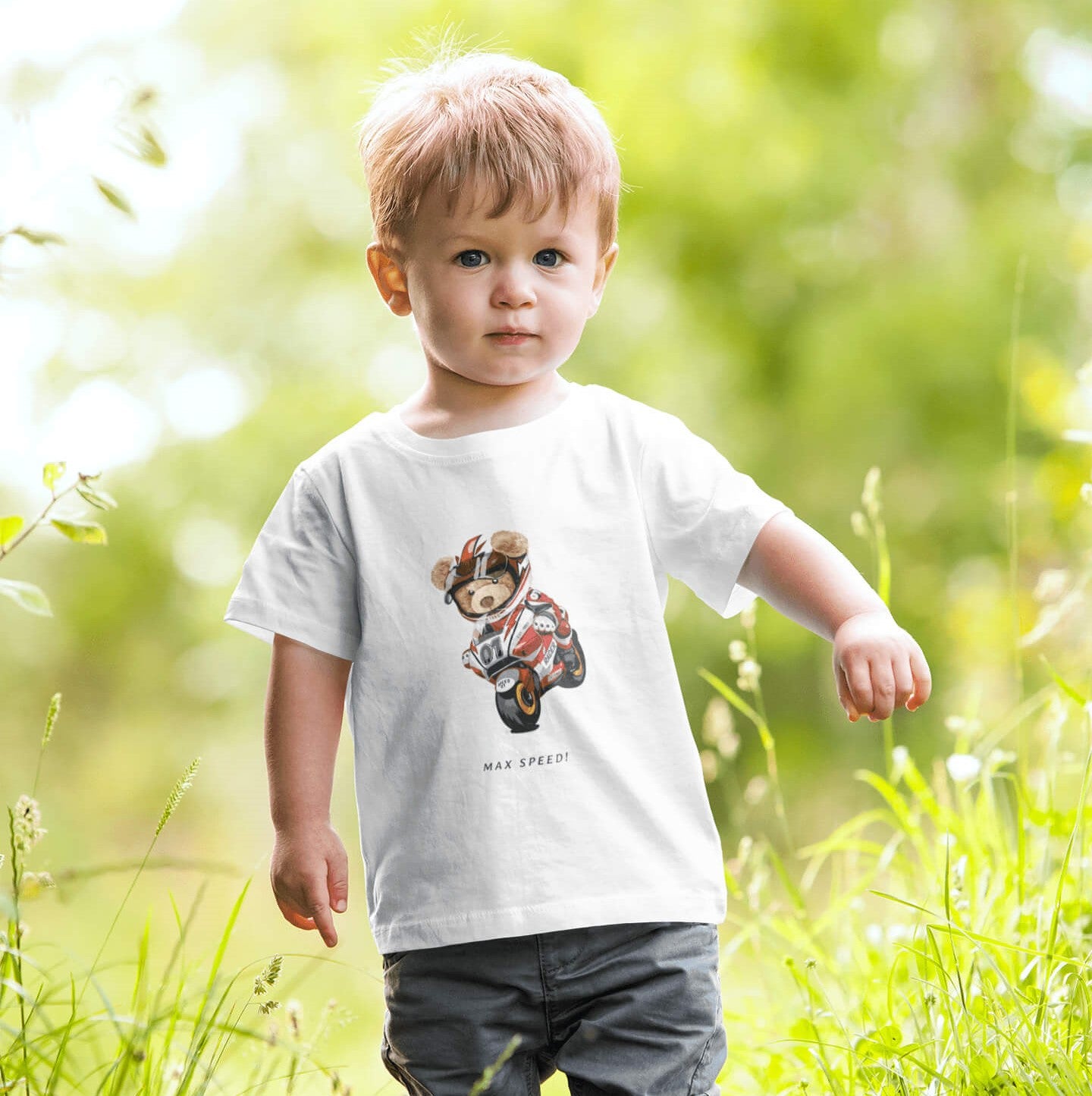 Eco-Friendly Biker Bear Kids T-shirt