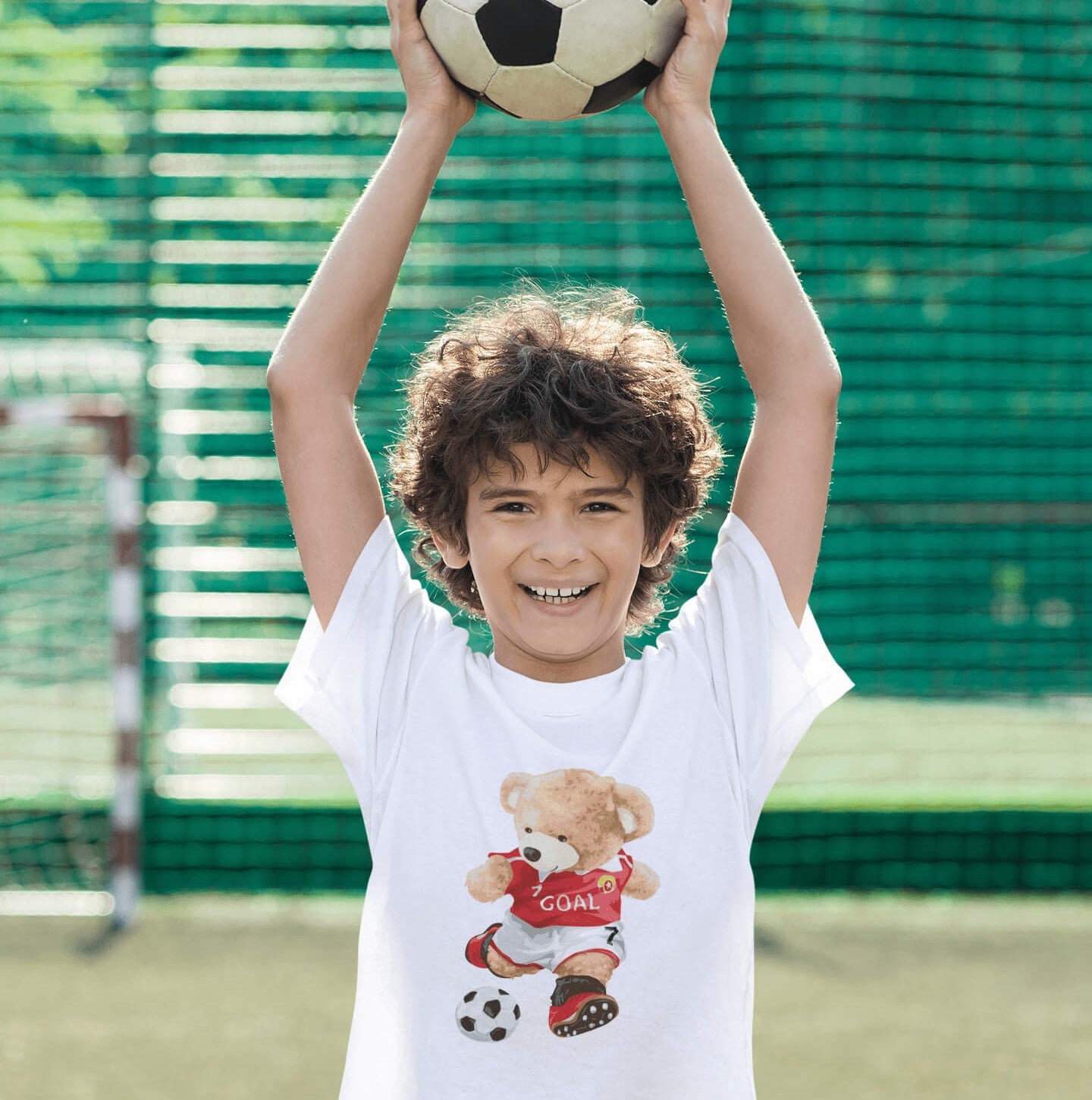 Eco-Friendly Soccer Bear Kids T-shirt