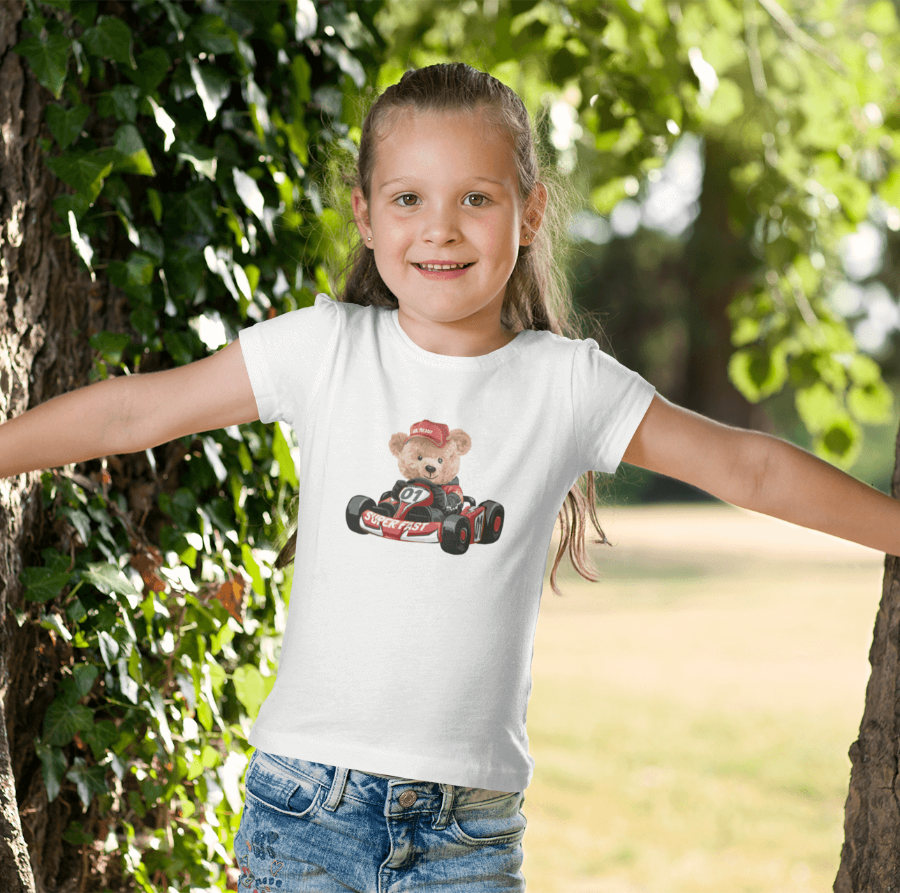 Eco-Friendly Kart Bear Kids T-shirt