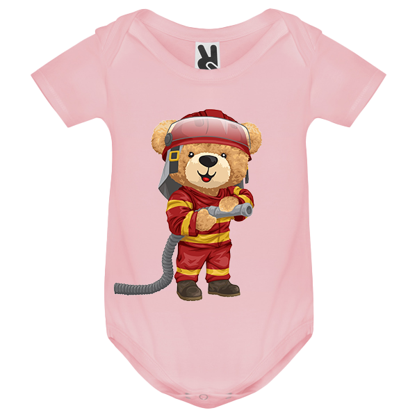 Eco-Friendly Firefighter Bear Baby Bodysuit