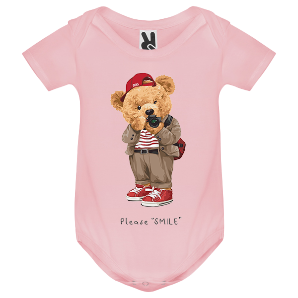 Eco-Friendly Camera Bear Baby Bodysuit