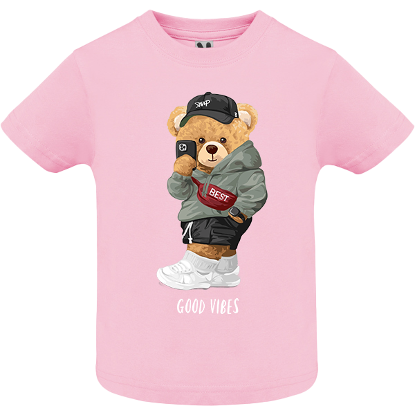 Eco-Friendly Good Vibes Bear Baby T-shirt