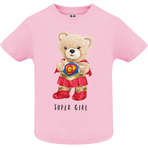 Eco-Friendly Super Girl Bear Baby T-shirt