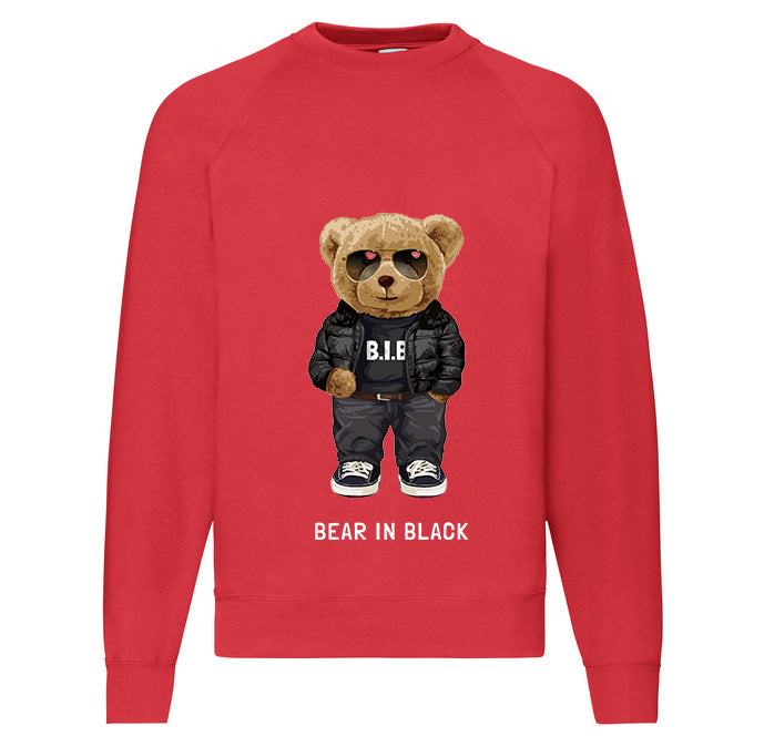 Eco-Friendly Bear in Black Pullover