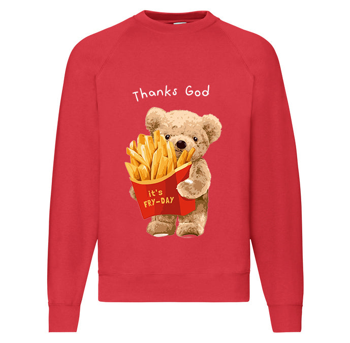 Eco-Friendly French Fries Bear Pullover