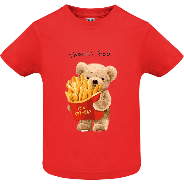 Eco-Friendly French Fries Bear Baby T-shirt