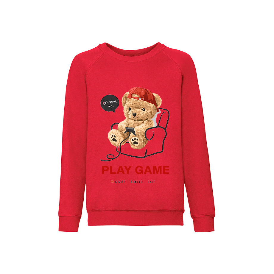 Eco-Friendly Gamer Bear Kids Sweater