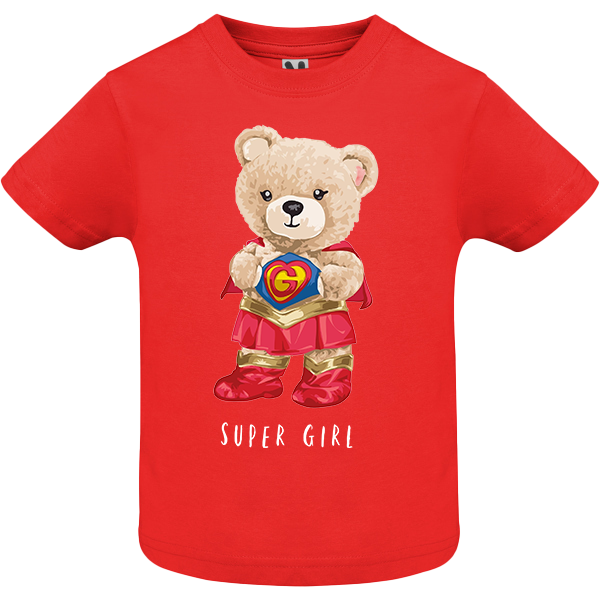Eco-Friendly Super Girl Bear Baby T-shirt