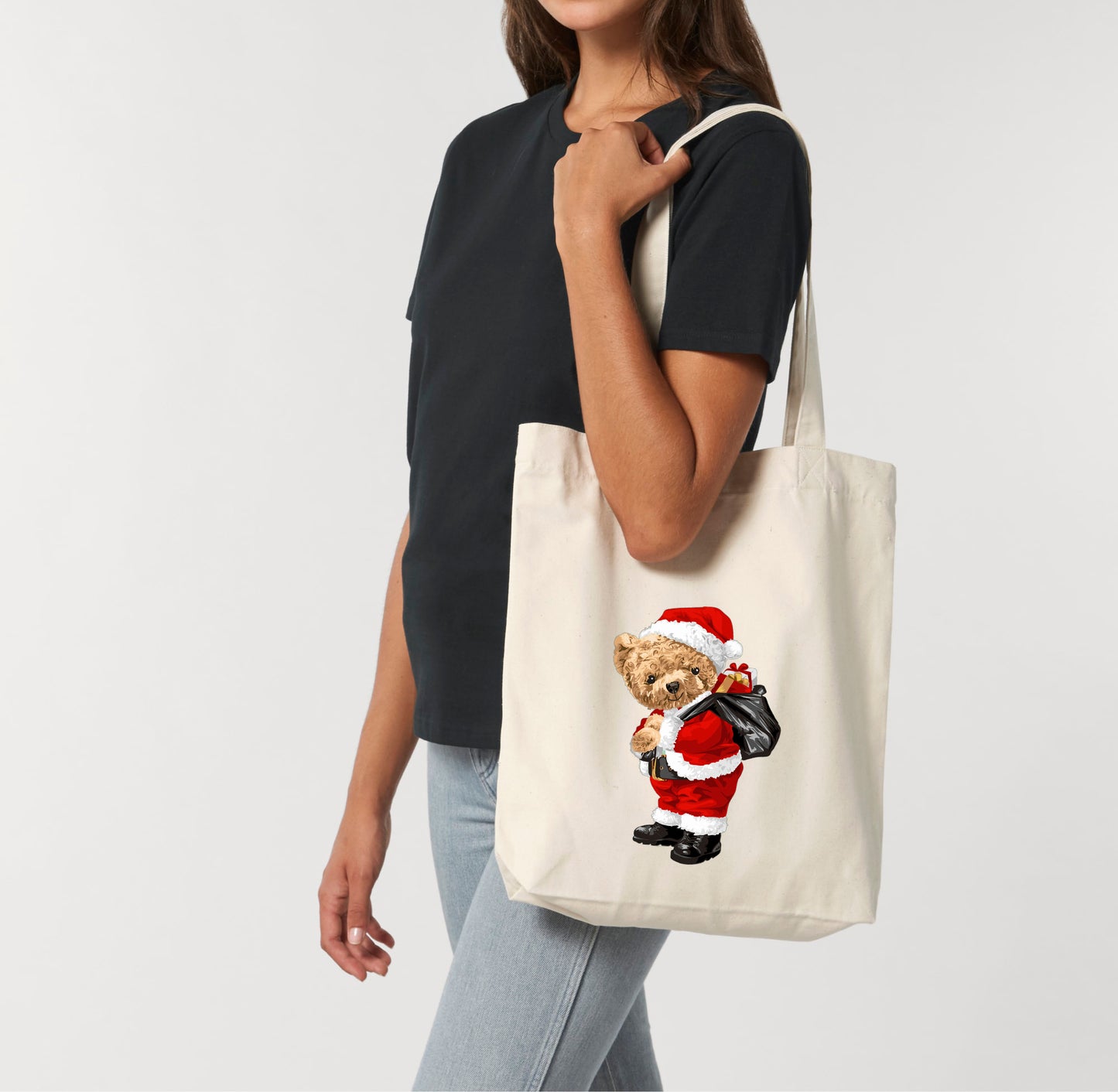 Eco-Friendly Santa Bear Tote Bag