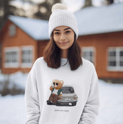 Eco-Friendly Retro Car Bear Pullover