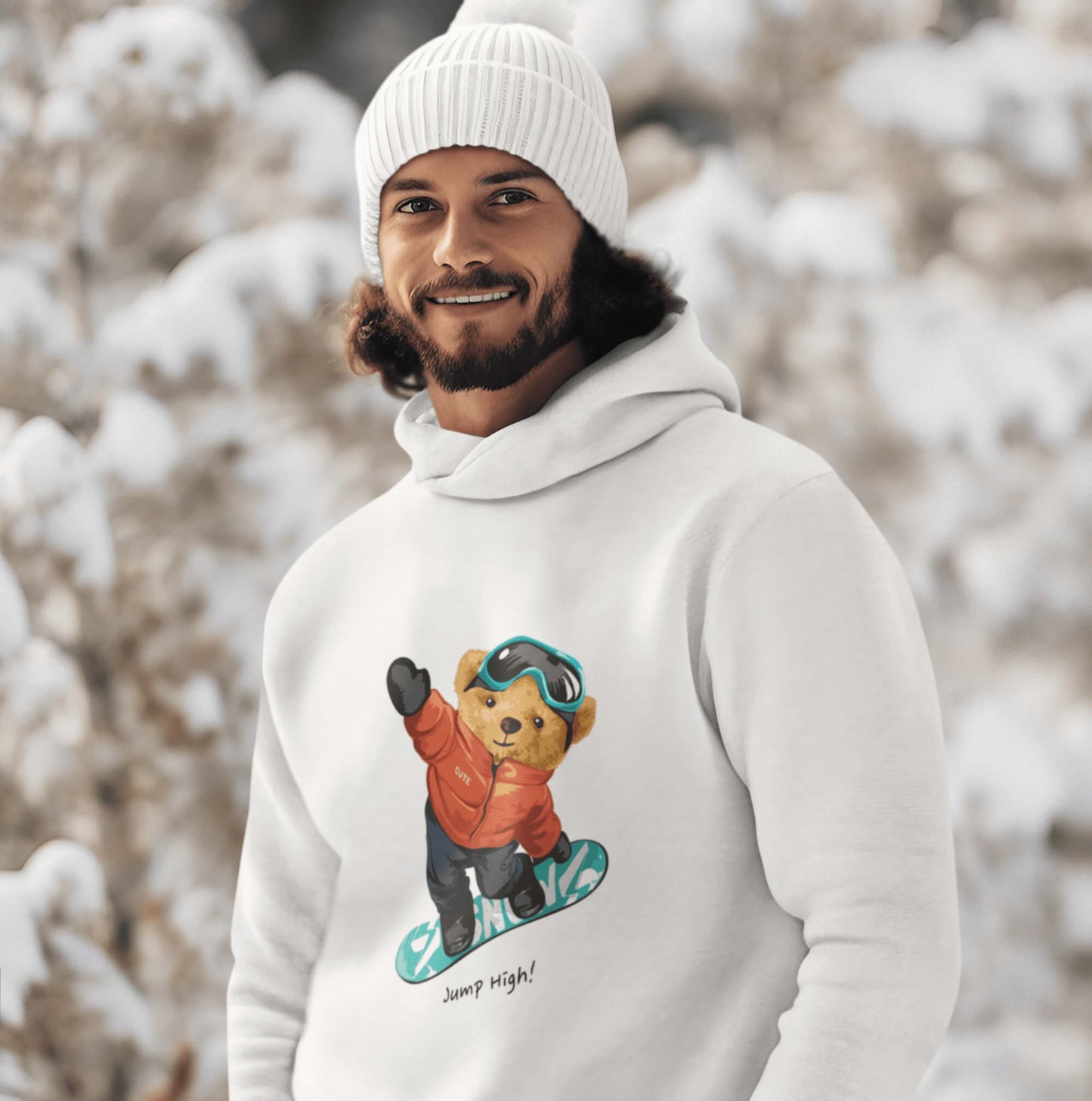 Eco-Friendly Snowboard Bear Pullover