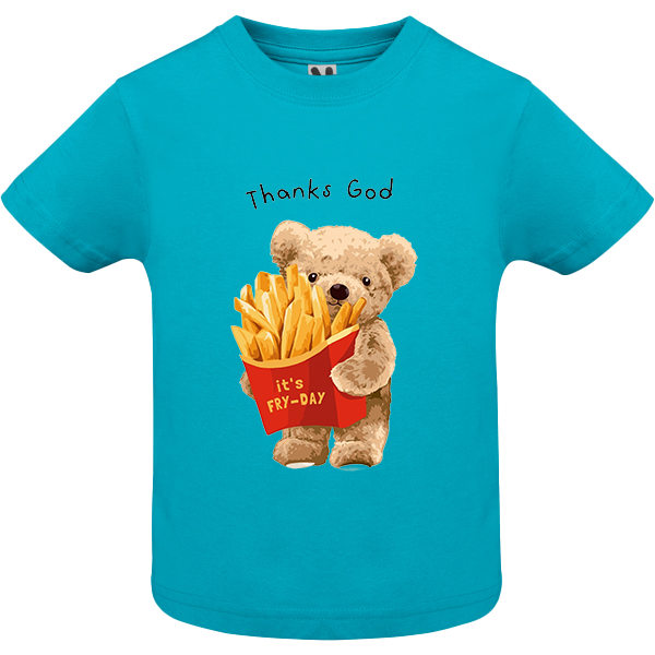 Eco-Friendly French Fries Bear Baby T-shirt
