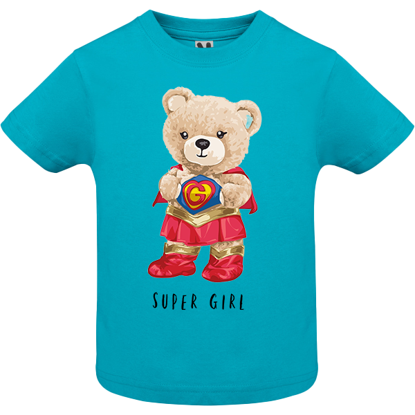 Eco-Friendly Super Girl Bear Baby T-shirt